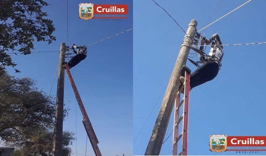 Departamento de Alumbrado Público atendiendo el problema de energía eléctrica